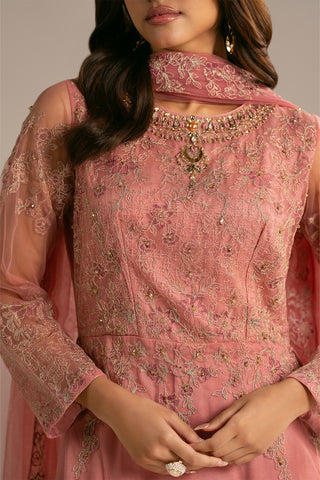 3 Piece Net Embroidered Suit (FL0118)