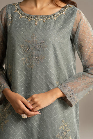 3 Piece Organza Embroidered Suit (FL0119)