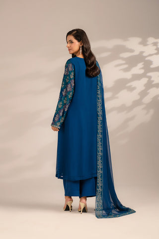 3 Piece Chiffon Embroidered Suit (FL0120)