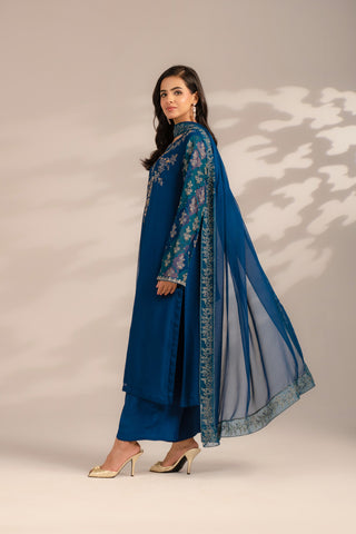 3 Piece Chiffon Embroidered Suit (FL0120)