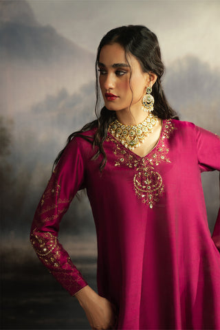 2 Piece Cotton Silk Embroidered Suit (FL0122)