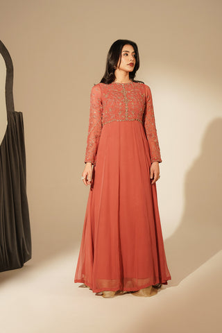 1 Piece Chiffon Embroidered Shirts (FL0123)