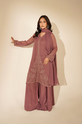 3 Piece Chiffon Embroidered Suit (FL0126)