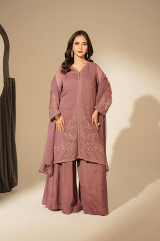 3 Piece Chiffon Embroidered Suit (FL0126)