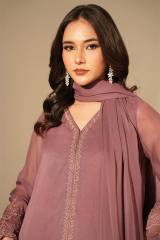 3 Piece Chiffon Embroidered Suit (FL0126)