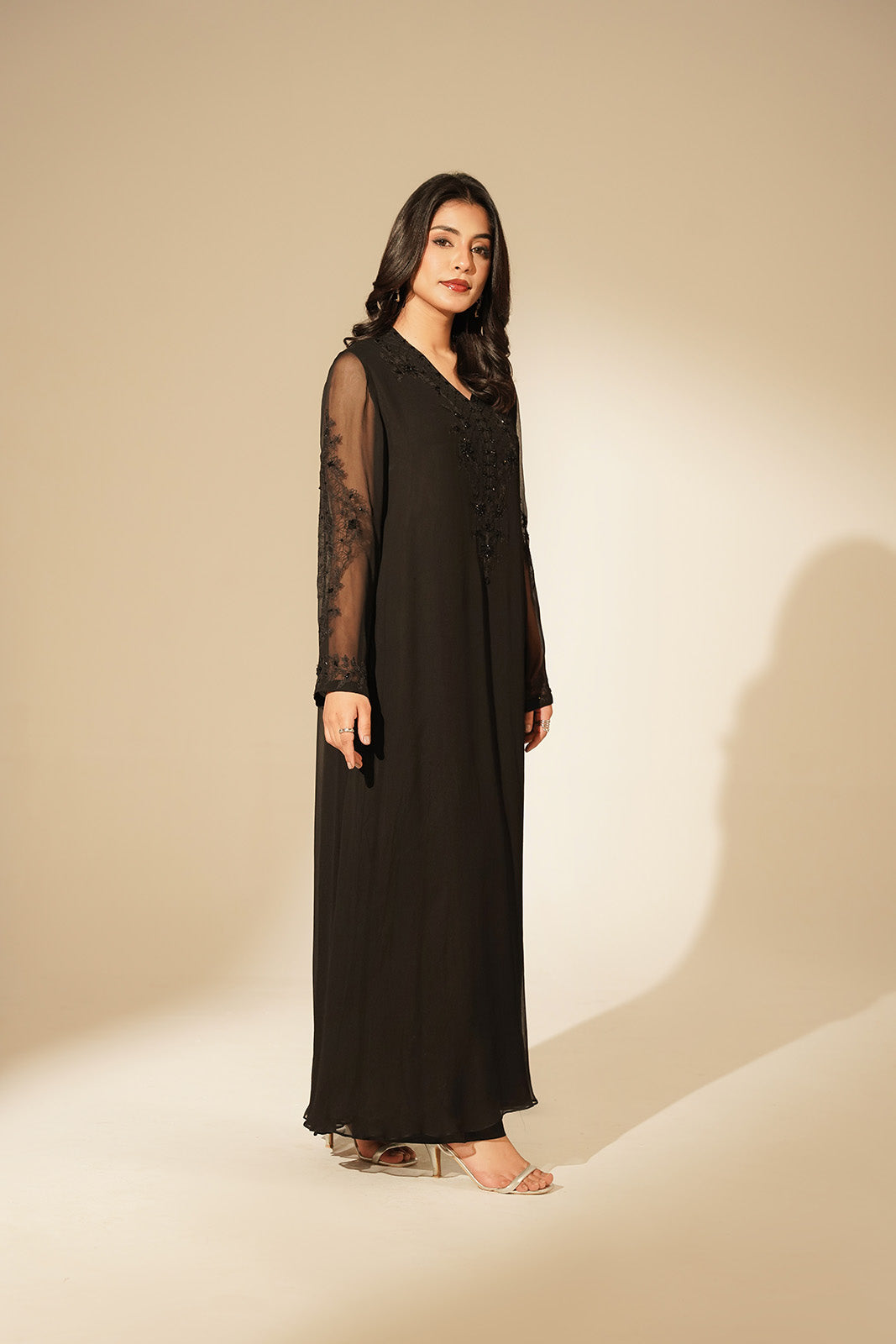 1 Piece Chiffon Embroidered Dress (FL0133) – CHINYERE