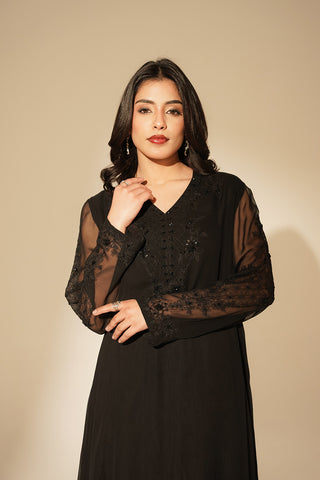 1 Piece Chiffon Embroidered Dress (FL0133)