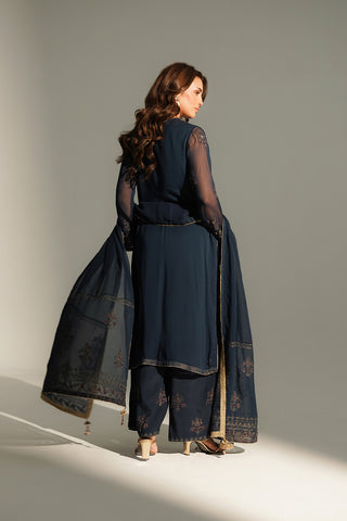 3 Piece Chiffon Embroidered Suit (FL0141)