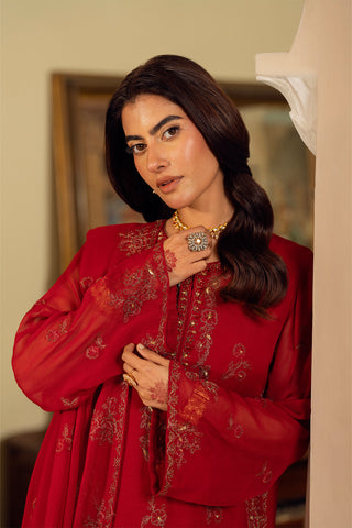 3 Piece Chiffon Embroidered Suit (FL0162)