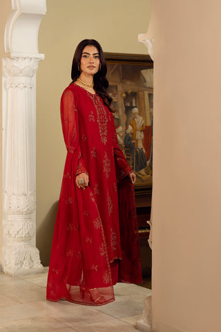 3 Piece Chiffon Embroidered Suit (FL0162)