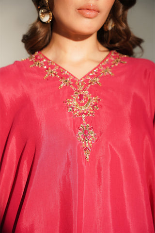 2 Piece Raw Silk Embroidered Suit (FL0163)