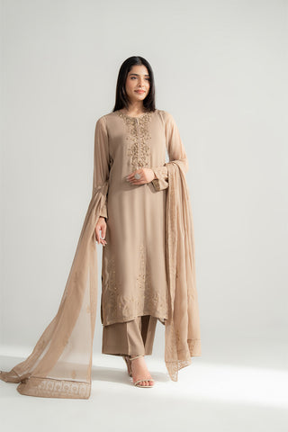3 Piece Chiffon Embroidered Suit (FL0168)