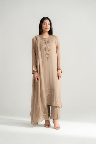 3 Piece Chiffon Embroidered Suit (FL0168)