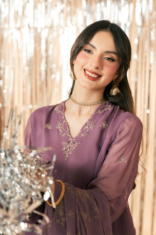 3 Piece Chiffon Embroidered Suit (FL0170)