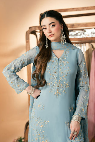 3 Piece Chiffon Embroidered Suit (FL0185)