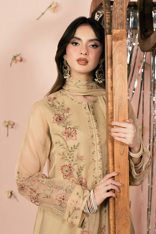 3 Piece Organza Embroidered Suit (FL0188)