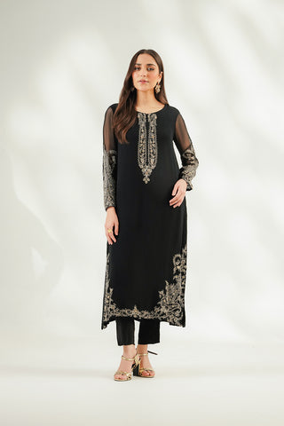 1 Piece Chiffon Embroidered Suit (FL0242)