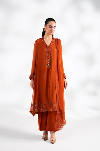 3 Piece Chiffon Embroidered Suit (FL0248)
