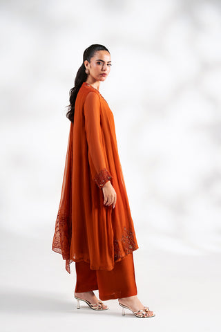 3 Piece Chiffon Embroidered Suit (FL0248)