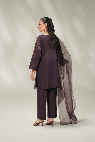 3 Piece Cotton Silk Embroidered Suit (FL0249)