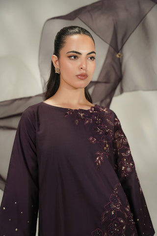 3 Piece Cotton Silk Embroidered Suit (FL0249)