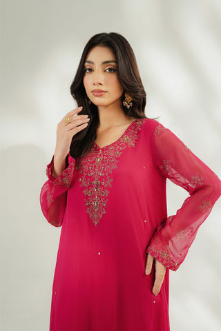 1 Piece Chiffon Embroidered Suit (FL0250)