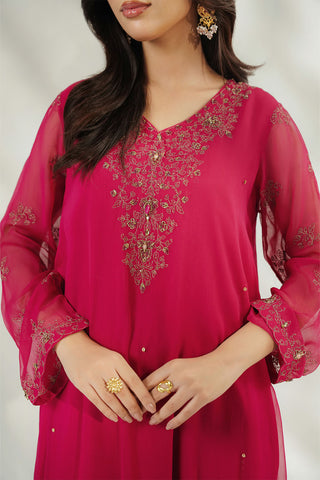 1 Piece Chiffon Embroidered Suit (FL0250)