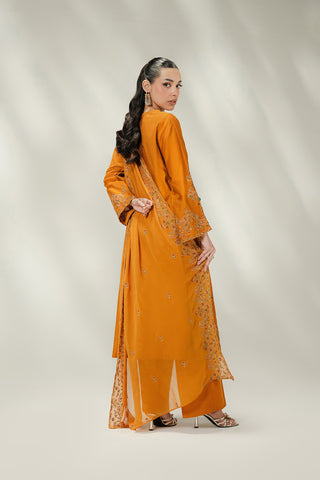 3 Piece Cotton Silk Embroidered Suit (FL0253)