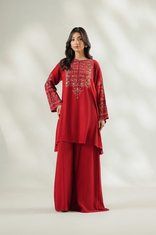 2 Piece Raw Silk Embroidered Suit (FL0254)
