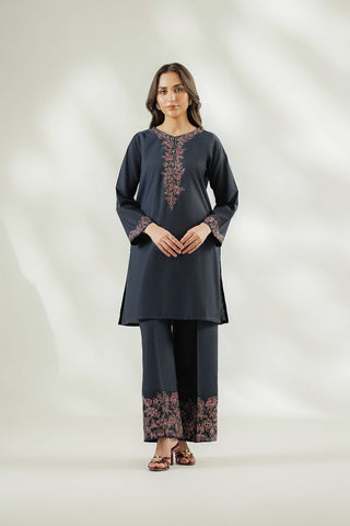 2 Piece Cotton Silk Embroidered Suit (FL0257)