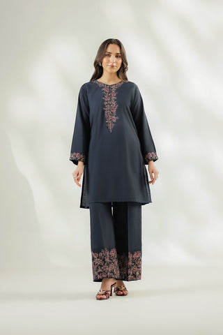 2 Piece Cotton Silk Embroidered Suit (FL0257)