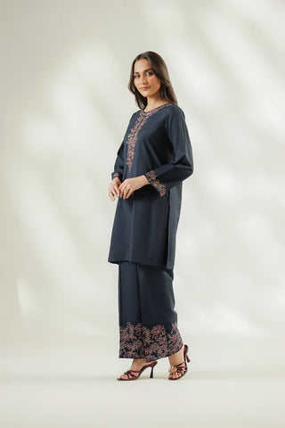 2 Piece Cotton Silk Embroidered Suit (FL0257)