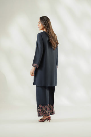 2 Piece Cotton Silk Embroidered Suit (FL0257)