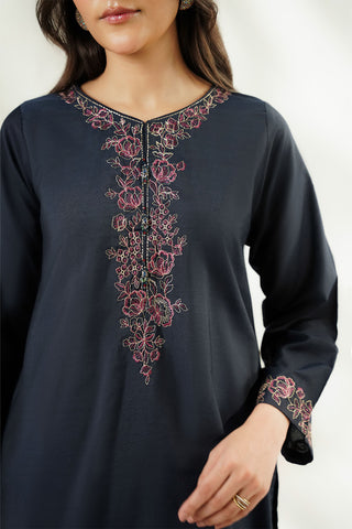 2 Piece Cotton Silk Embroidered Suit (FL0257)