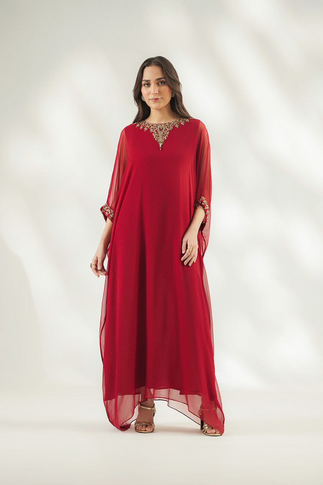 1 Piece Chiffon Embroidered Suit (FL0258)