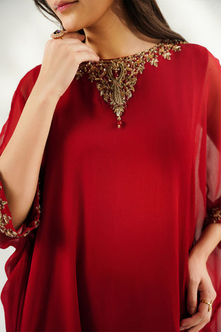 1 Piece Chiffon Embroidered Suit (FL0258)