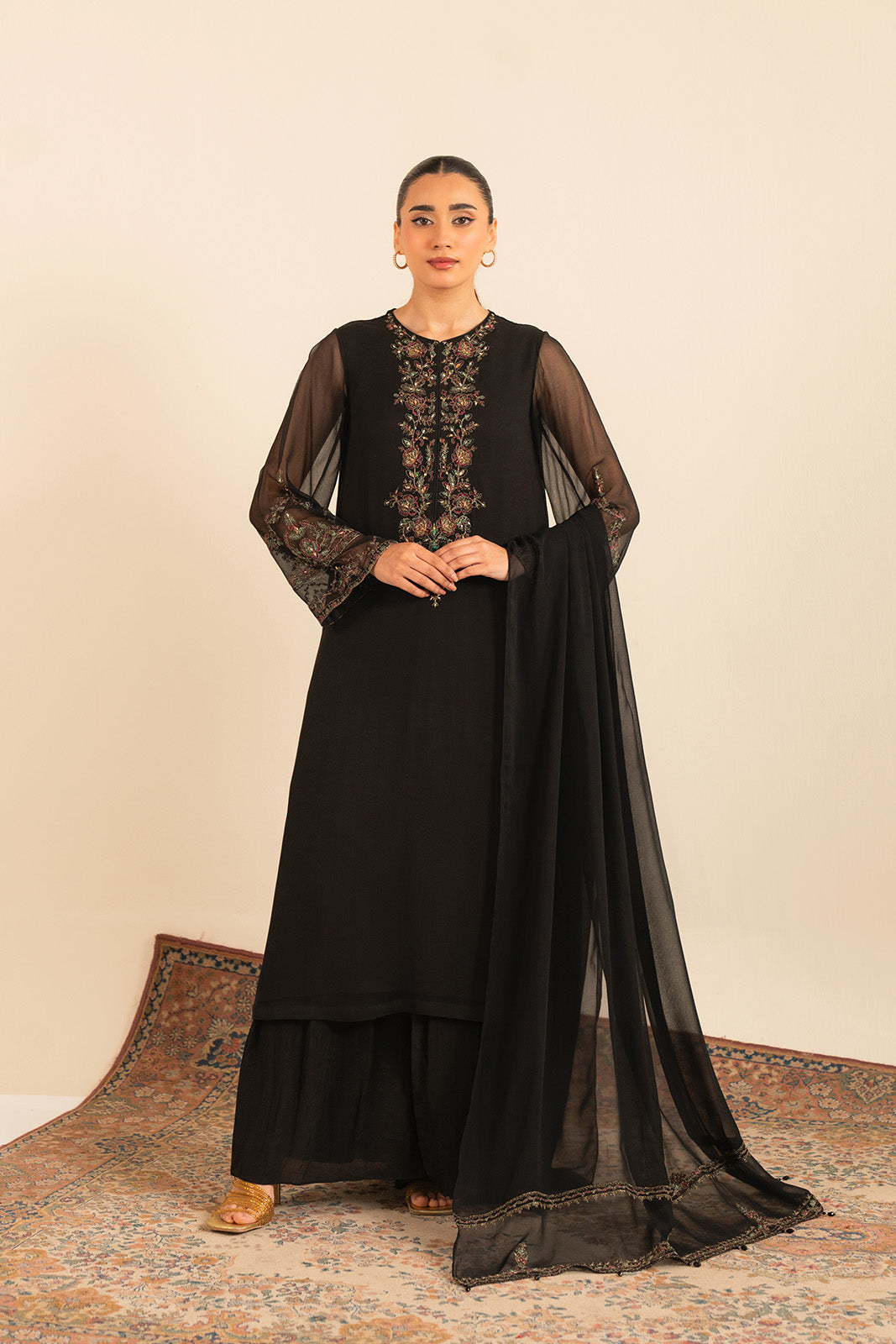 Chinyere Formal Pret - Embroidered Chiffon Black CHINYERE Chinyere Formal Pret - Embroidered Chiffon Black CHINYERE