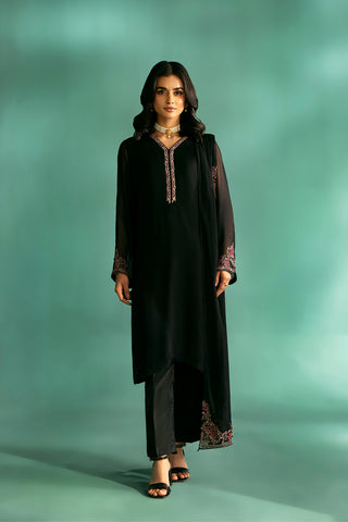 3 Piece Chiffon Embroidered Suit (FS0020)