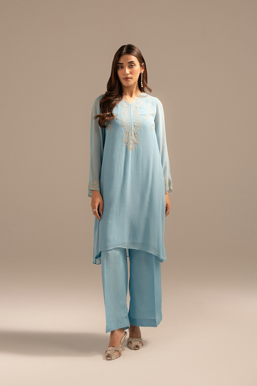 2 Piece Chiffon Embroidered (FS0021)