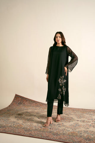 2 Piece  Chiffon Embroidered Suit (FS0022)
