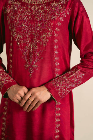 2 Piece  Silk Embroidered Suit (FS0025)