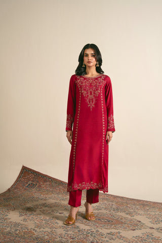 2 Piece  Silk Embroidered Suit (FS0025)
