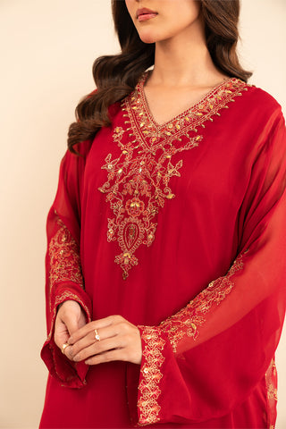 1 Piece Chiffon Embroidered (FS0026)