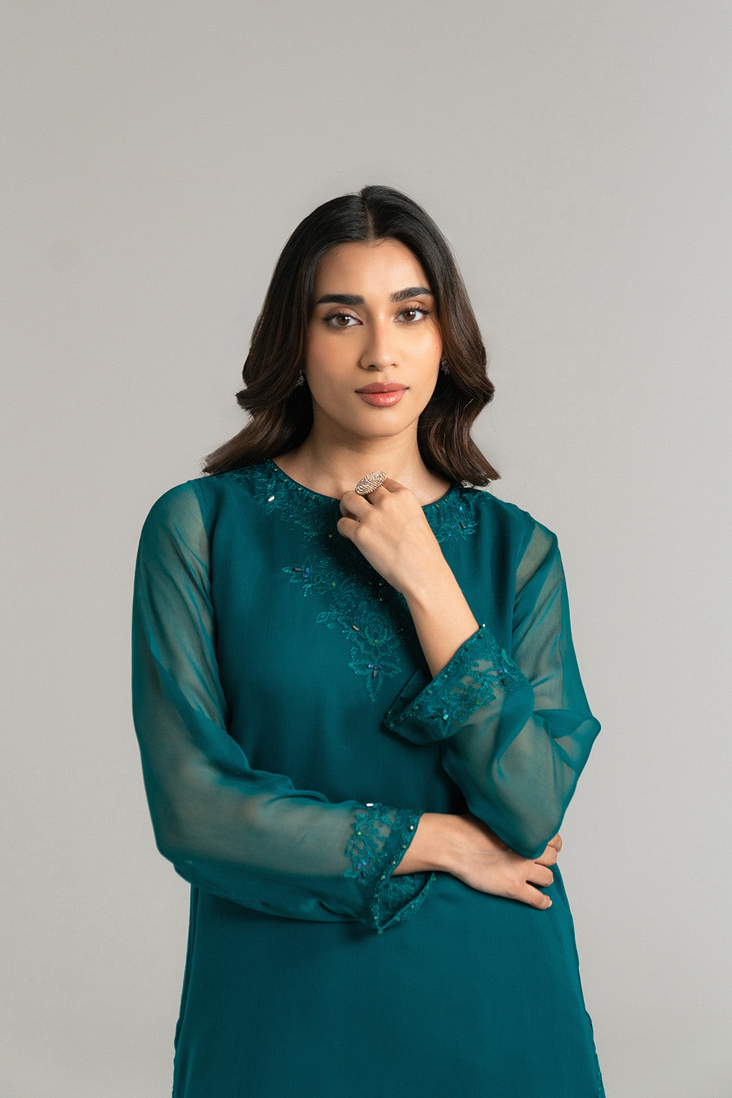 2 Piece Chiffon Embroidered (FS0032)
