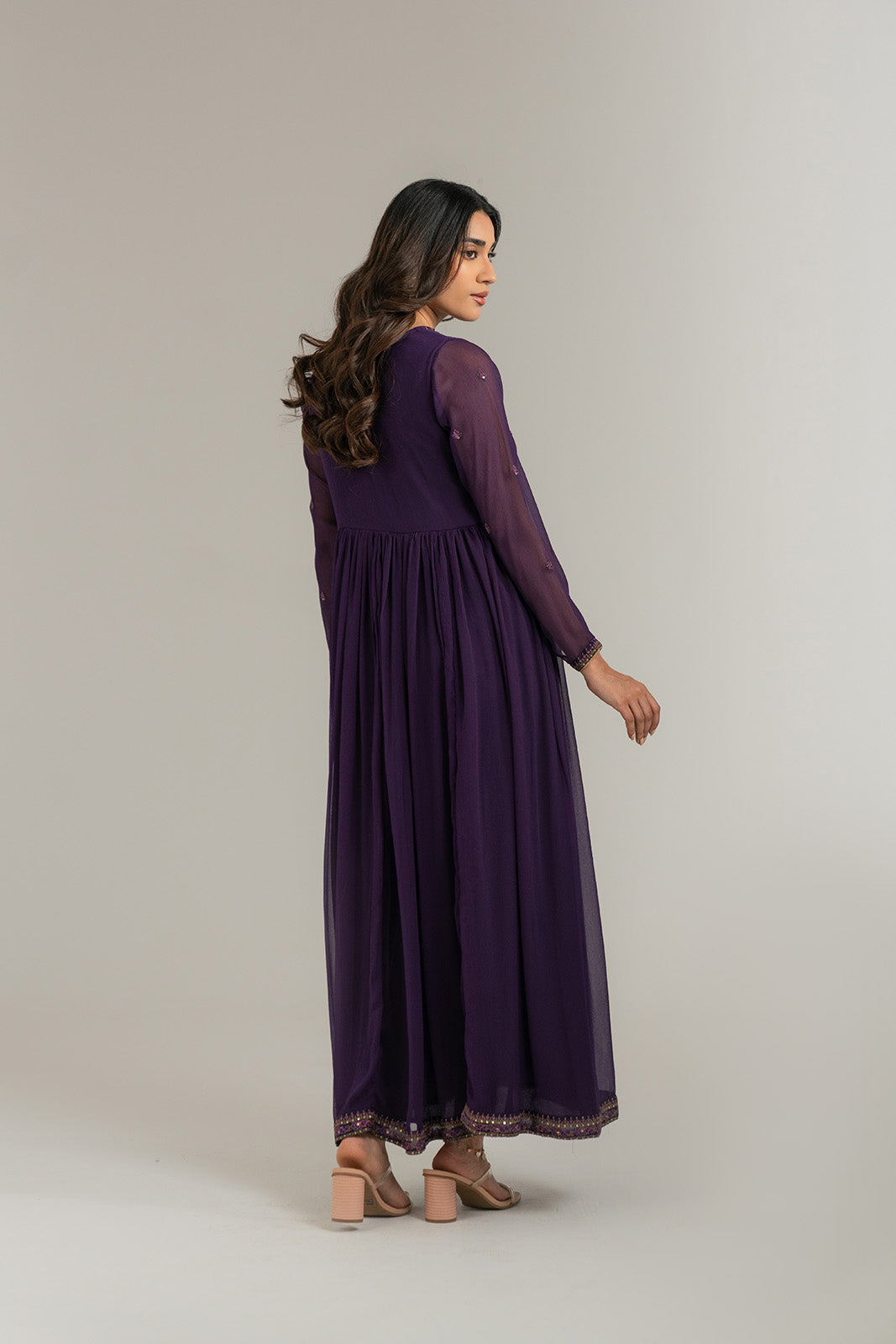 1 Piece Chiffon Embroidered Shirt (FS0036)