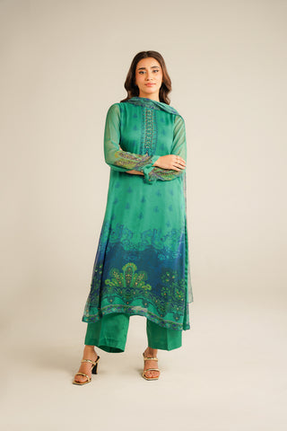 3 Piece Chiffon Printed Suit (FS0041)