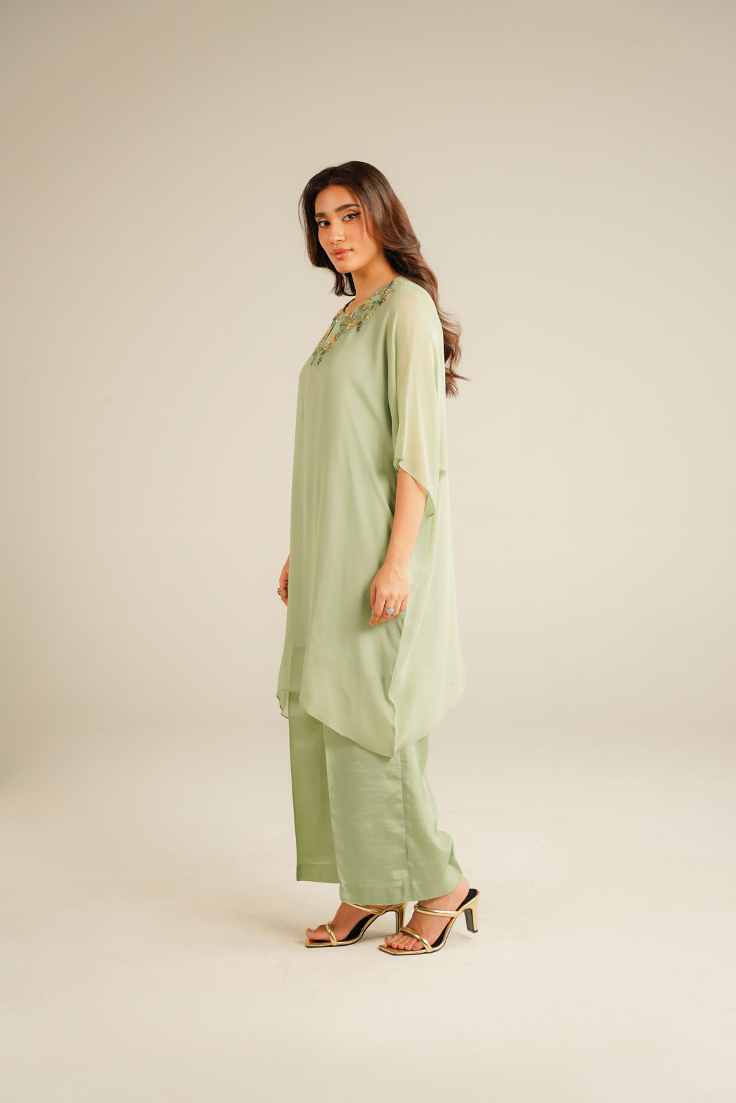 2 Piece Chiffon Embroidered Suit (FS0043)