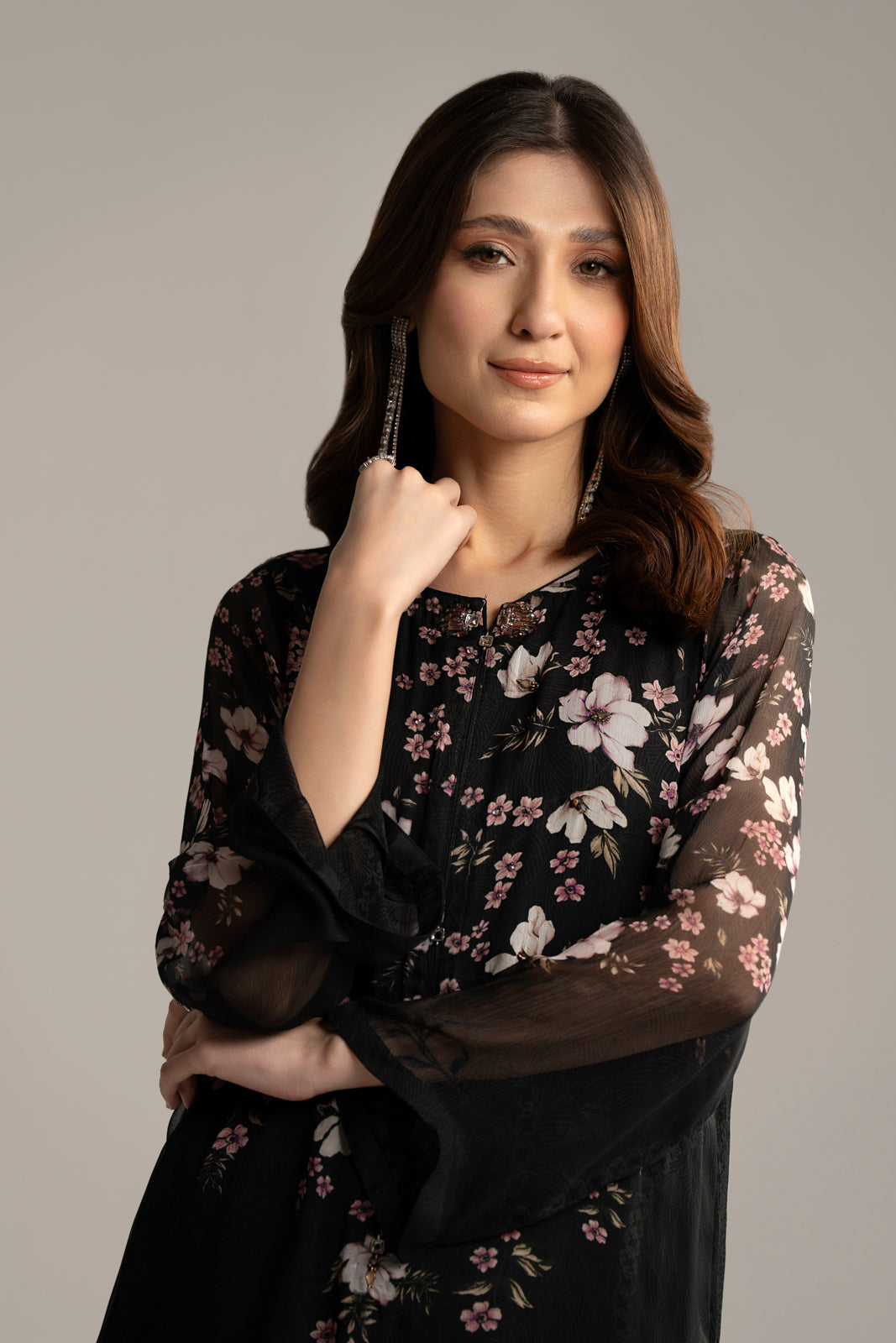 1 Piece Chiffon Printed Shirt (FS0046)