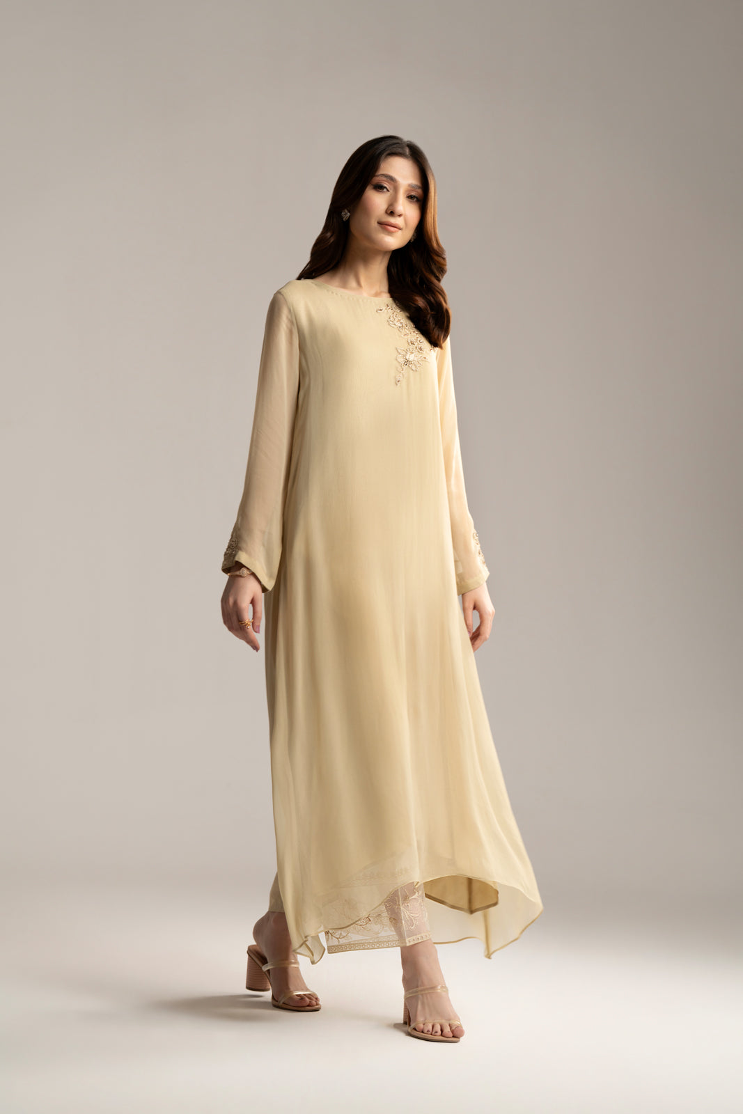 1 Piece Chiffon Embroidered Shirt (FS0049)