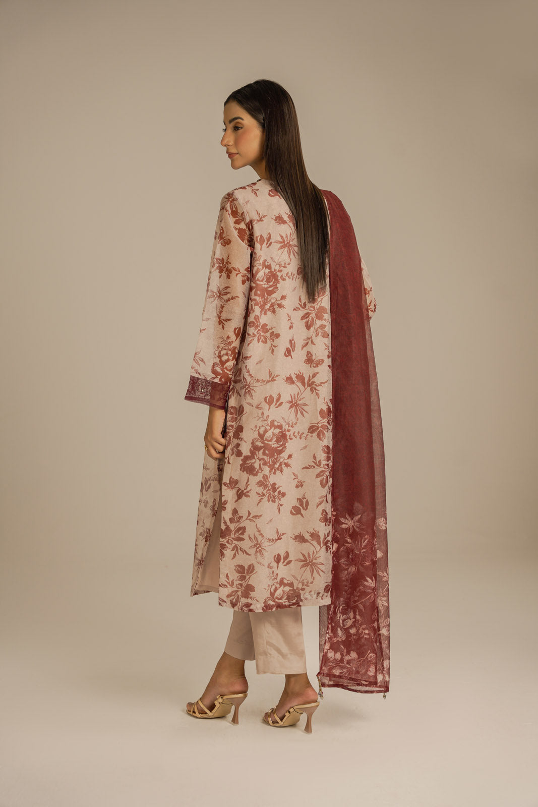 3 Piece Net Embroidered Suit (FS0060)